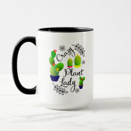 Crazy Pflanze Lady Funny Cactus Personalisiert Tasse