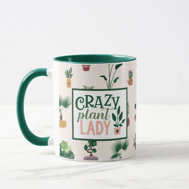 Crazy Pflanze Lady Funny Coffee Tasse (Links)