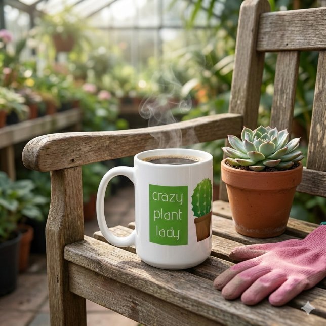Crazy Pflanze Lady Kaffee Tasse (A plant lady mug serves as a thoughtful gift for the master gardener, or garden enthusiast)