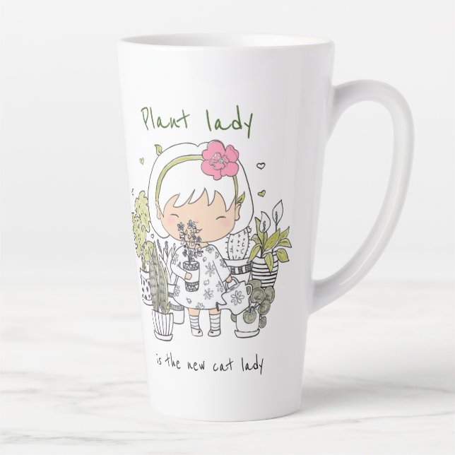 Crazy Pflanze Lady/ Meine Pflanze machen mich glüc Milchtasse (Rechts)