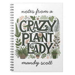 Crazy Pflanze Lady Personalisiert Notizblock