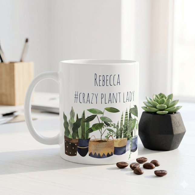 Crazy Pflanze Lady Pot Pflanze & Cactus Kaffeetasse (Von Creator hochgeladen)