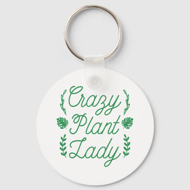 Crazy Pflanze Lady Schlüsselanhänger (Vorderseite)