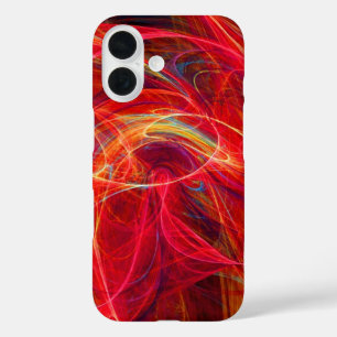CRAZY PHOTON Abstrakte, rot-gelbe Fraktale, Wirbel iPhone 16 Hülle