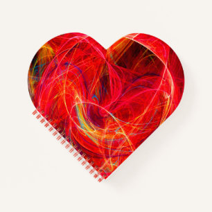 CRAZY PHOTON Abstrakte, rot-gelbe Fraktale, Wirbel Notizbuch