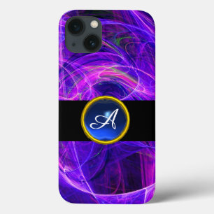 CRAZY PHOTON BLUE SAPPHIRE GEM STONE MONOGRAM Case-Mate iPhone HÜLLE