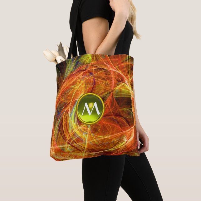 CRAZY PHOTON GEM MONOGRAM Yellow Orange Fraktale Tasche (Von Nahem)