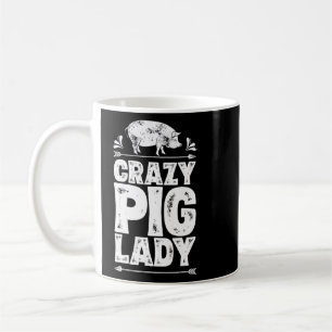 Crazy Pig Lady Bauer Farm Animal Women Girls Kaffeetasse