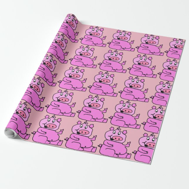 Crazy Pig Lady Geschenkpapier (Ungerollt)