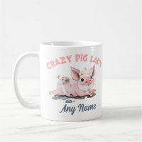 Crazy Pig Tasse, Pig Lover Tasse, Personalisiertes