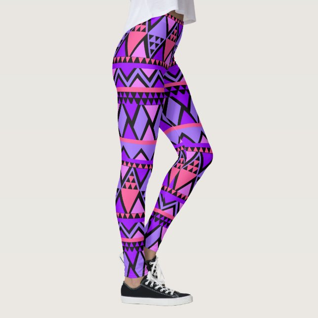Crazy Pink & Lila hochwertige Frauen Leggings (Rechts)
