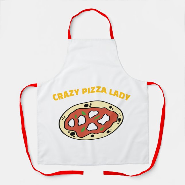 Crazy Pizza Lady All-over Print Schürze (Vorderseite)