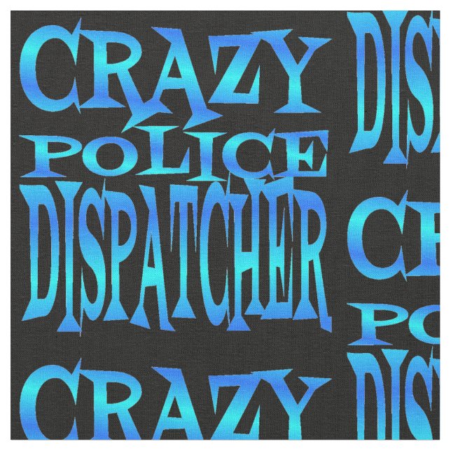 Crazy Police Dispatcher in Blue Stoff (Nahaufnahme)