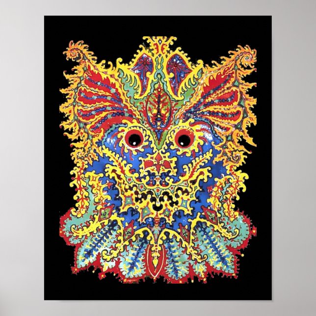 Crazy Psychedelic Cats Eyes Louis Wain Poster (Vorne)