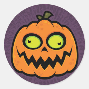 Crazy Pumpkin Runder Aufkleber