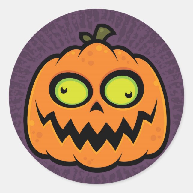 Crazy Pumpkin Runder Aufkleber (Vorderseite)