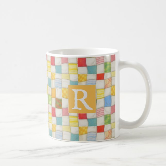 CRAZY QUILL Weiße Tasse + Text / Gold (Rechts)