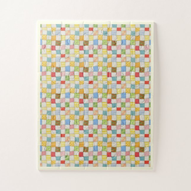 CRAZY QUILT 11x14 Big Pieces Puzzle / Creme (Vertikal)