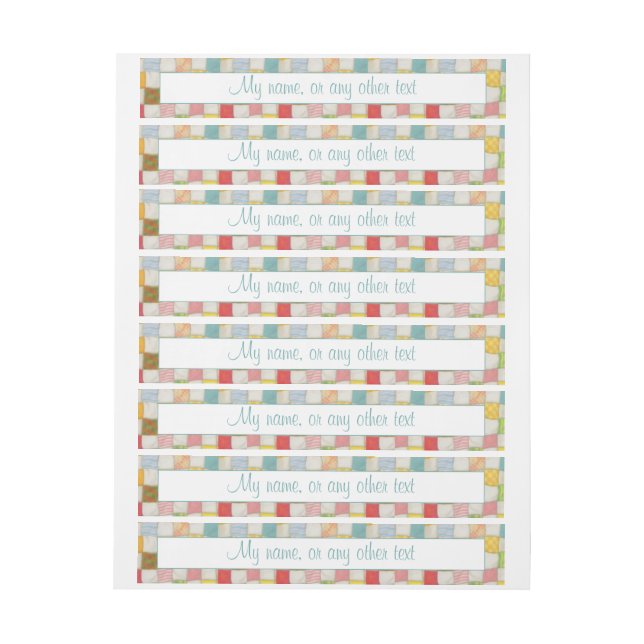 CRAZY QUILT 1"x7.25" Echt große Labels (Bogen)