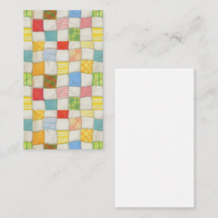 CRAZY QUILT 3,5 x 2 Flachkarte / Vertikal Mitteilungskarte