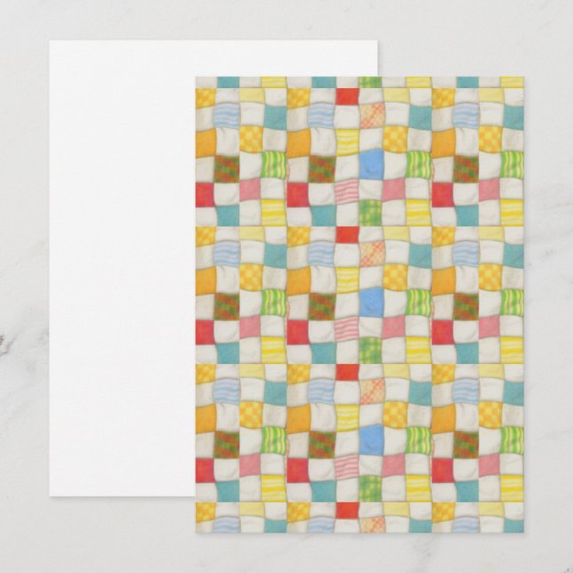 CRAZY QUILT 4.5x6.25 Flachkarte / Vertikal Karte (Vorne/Hinten)
