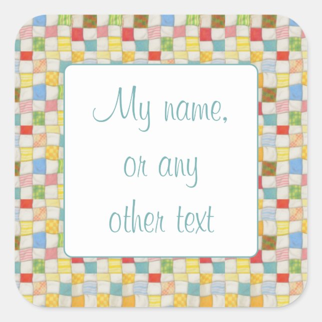 CRAZY QUILT 7,5 cm große matte Sticker (Vorderseite)