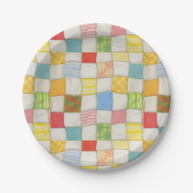 CRAZY QUILT 7" Round Paper Teller (Vorderseite)