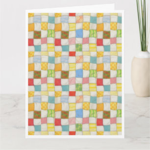 CRAZY QUILT Big Birthday Card / White Karte