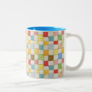 CRAZY QUILT Blaue Zweifarben-Tasse Zweifarbige Tasse