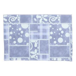 Crazy Quilt Blue Gingham Floral Personalized Kissenbezug