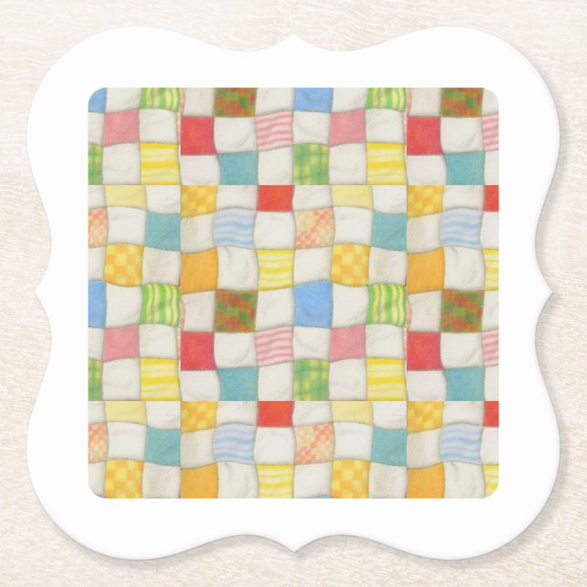 CRAZY QUILT Bracket Paper Untersetzer - White (Vorderseite)