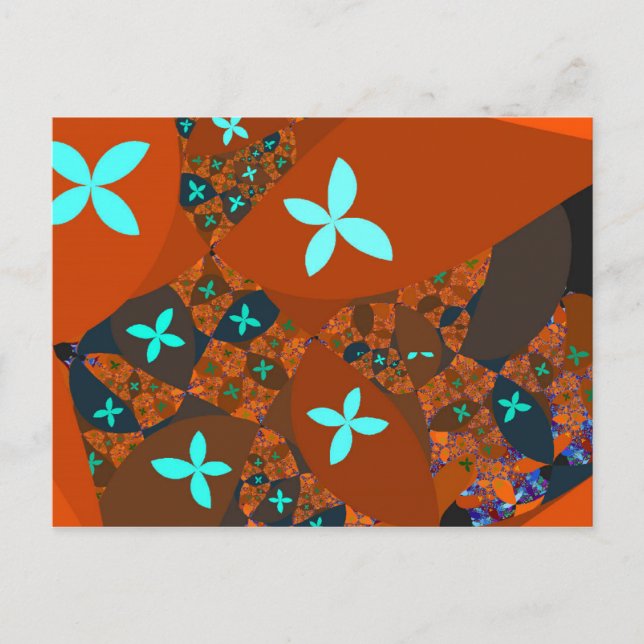 Crazy Quilt - FRAKTAL ABSTRACT DESIGN Einladungspostkarte (Vorderseite)