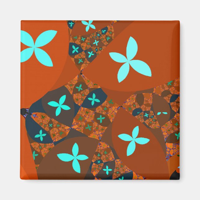 Crazy Quilt - Fraktal Abstract Design Magnet (Vorne)