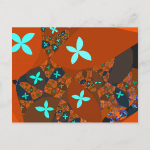 Crazy Quilt - FRAKTALES ABSTRAKTES DESIGN Einladungspostkarte