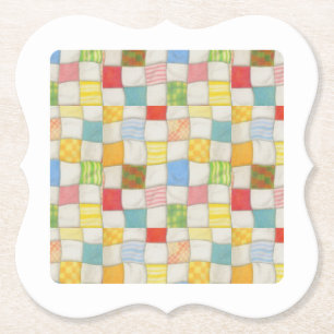 CRAZY QUILT Halter Papier Untersetzer - Weiß