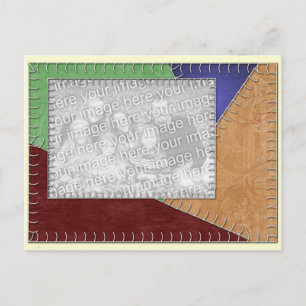 Crazy Quilt Look Foto Vorlagen Postkarte