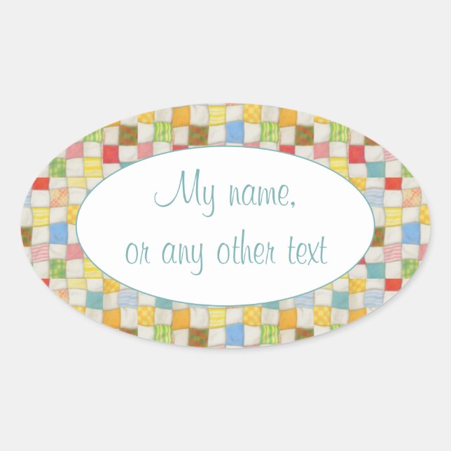 CRAZY QUILT Oval Matte Stickers (Vorderseite)