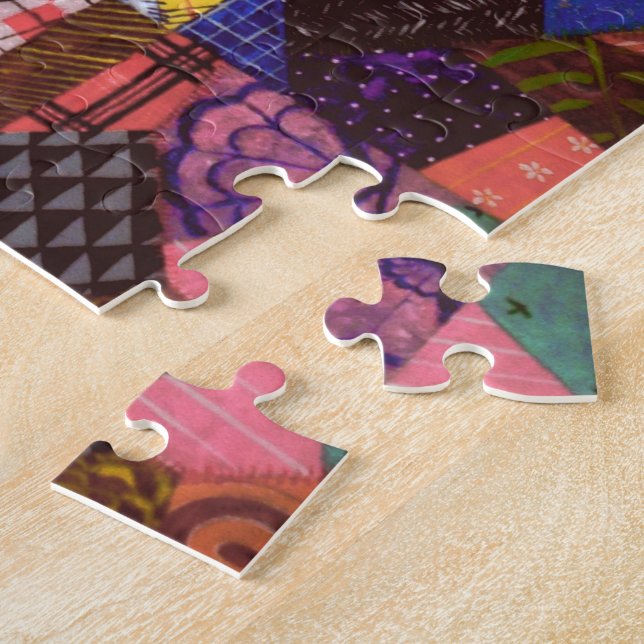 Crazy Quilt Patchwork-Quilt Abstrakte Kunst Geomet (Seite)