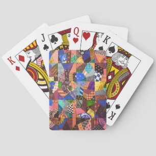 Crazy Quilt Patchwork-Quilt Abstrakte Kunst Geomet Spielkarten