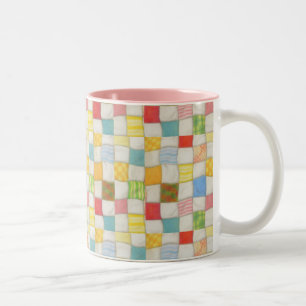 Crazy Quilt Pink Zwei-Tone-Tasse Zweifarbige Tasse