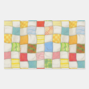 CRAZY QUILT Rechteckige Aufkleber