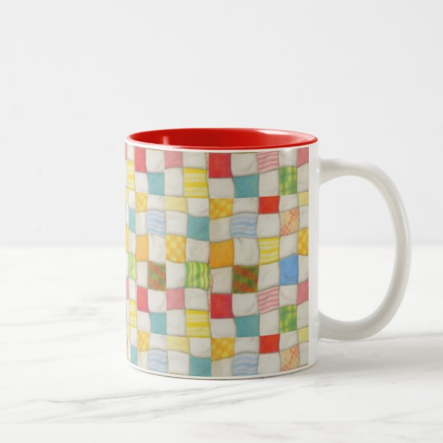 CRAZY QUILT Red Two Tone Tasse (Rechts)