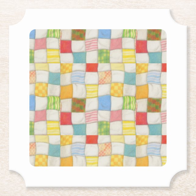 CRAZY QUILT Ticket Paper Untersetzer White (Vorderseite)