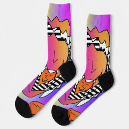 Crazy Quirky Faces Crew Socks Socken
