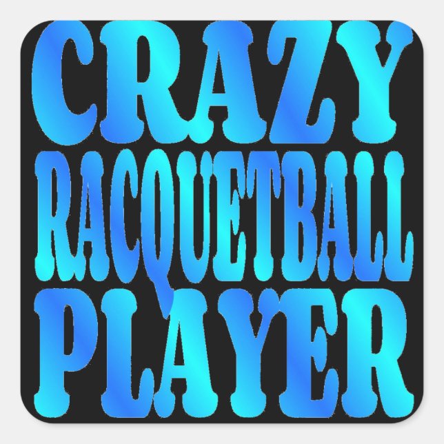 Crazy Racquetball Spieler Quadratischer Aufkleber (Vorderseite)