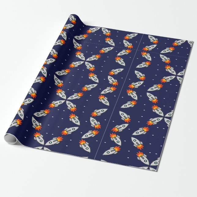 Crazy-Raketen Geschenkpapier (Ungerollt)
