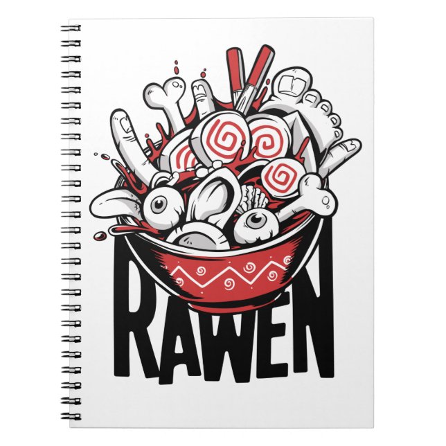 Crazy Ramen Noodle Zombie Design Notizblock (Vorderseite)