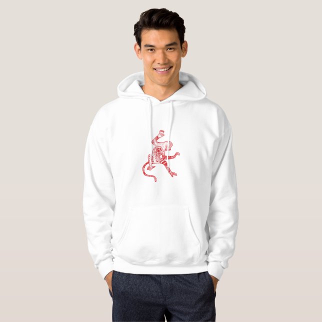 Crazy Red Affenhoodie Hoodie (Vorne ganz)