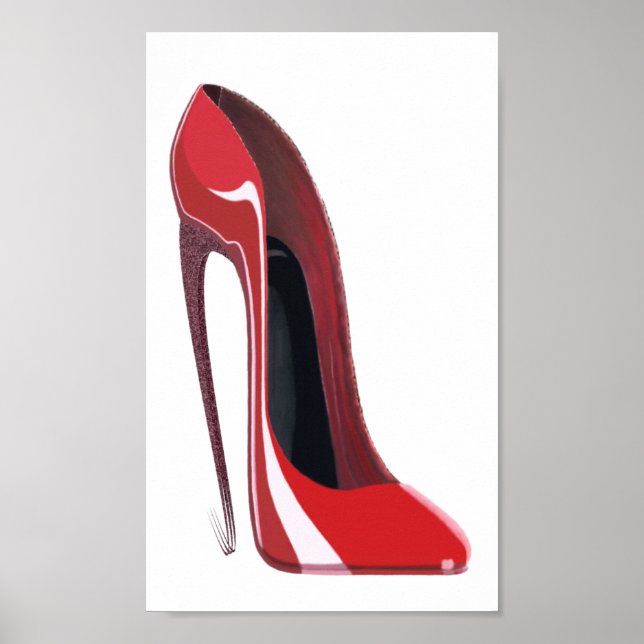 Crazy Red Heel Stiletto Shoe Poster (Vorne)