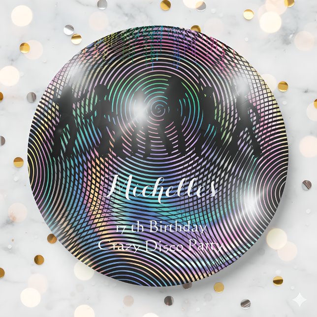 Crazy Retro Psychedelic Disco Geburtstag Pappteller (Von Creator hochgeladen)